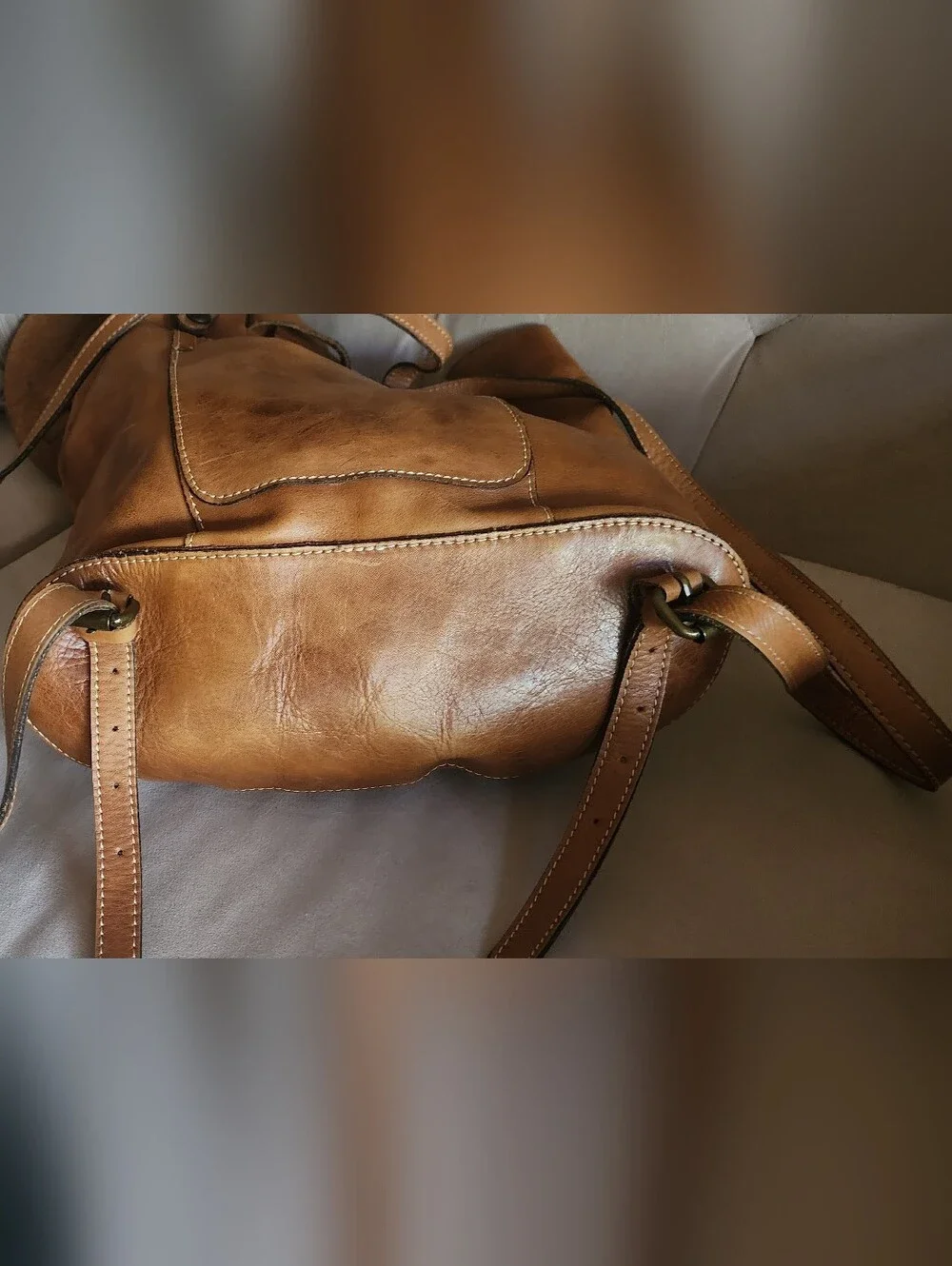 PATRICIA NASH VASTO BACKPACK / LEATHER / TAN / EUC